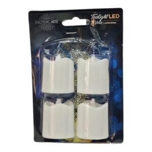 Vela Elétrica Mini com Pilhas - Branco, Pack 4