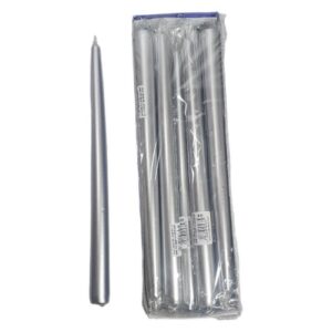 Vela Cónica 30cm - Prateado, Pack 10
