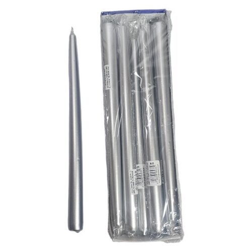 Vela Cónica 30cm - Prateado, Pack 10