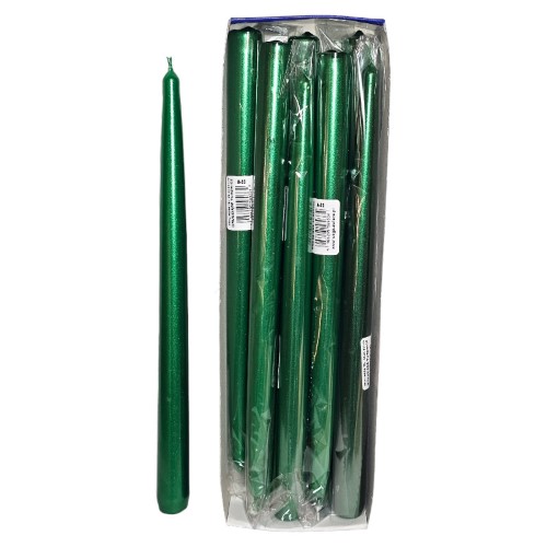 Vela Cónica 30cm - Verde, Pack 10