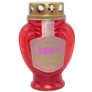 Círio Vela Elétrica Coração - Vermelho