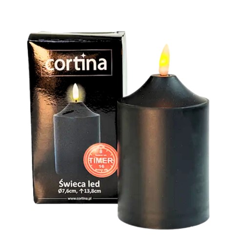 Vela Elétrica LED 13,8x7,6cm sem Pilhas - Preto