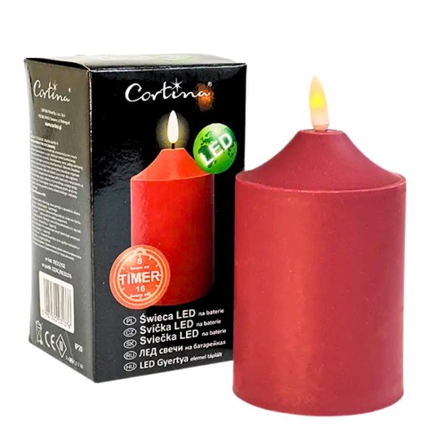 Vela Elétrica LED 13,8x7,6cm sem Pilhas - Vermelho