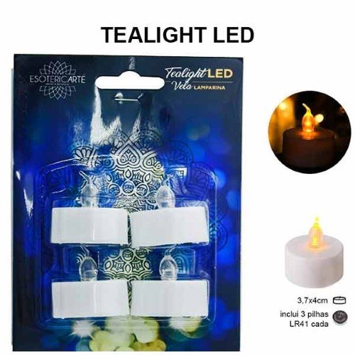 Vela Elétrica Tealight com Pilhas - Pack 4