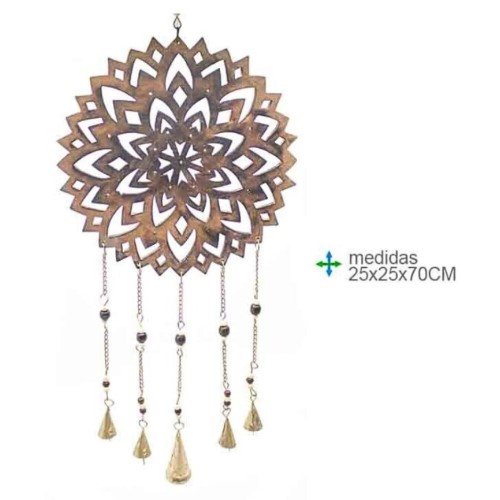 Espanta Espíritos em Madeira 25x25x70cm - Mandala