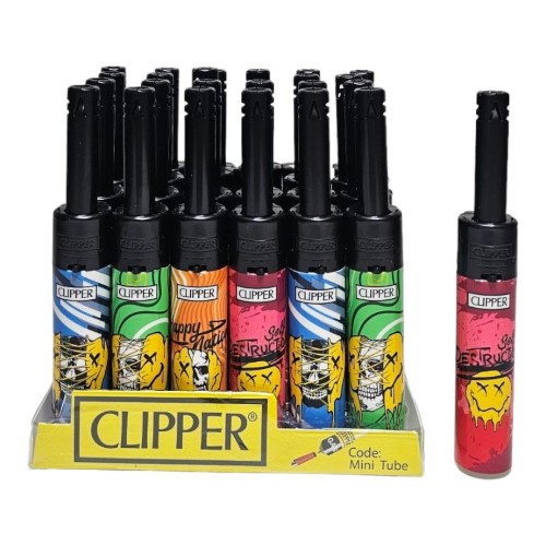 Isqueiro Clipper Mini Tube Recarregável - Dead Smile