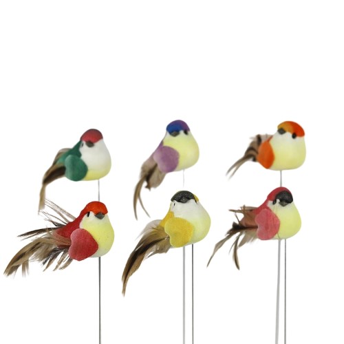 Pick Decorativo Pássaro para Arranjos - Pack 12