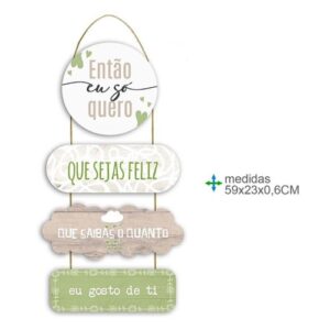 Placa de Parede em MDF com Texto 59x23x0,6cm