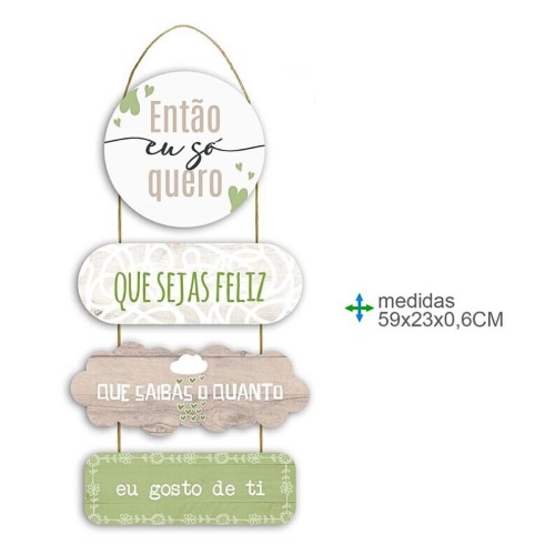 Placa de Parede em MDF com Texto 59x23x0,6cm