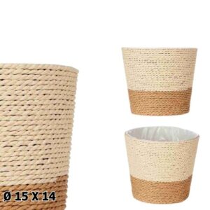 Vaso em Corda 15x14cm - Natural / Castanho