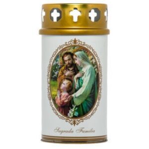 Círio Vela 30L com imagem da Sagrada Família para cemitério