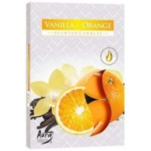 Velas Tealight Perfumadas de Baunilha e Laranja
