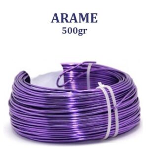 Rolo de arame de alumínio roxo de 500g
