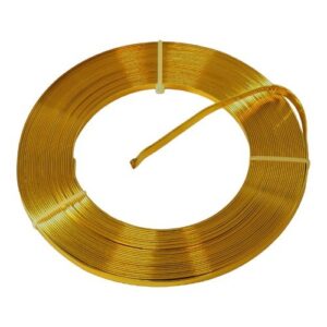 Rolo de Arame de Alumínio Achatado Dourado