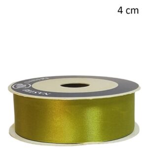 Rolo de fita de cetim verde azeitona 40mm x 50m