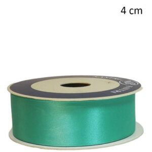 Rolo de fita de cetim cor menta com 40mm de largura e 50m de comprimento