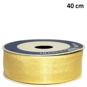 Rolo de Fita de Organza 40mm x 50m na cor creme