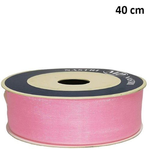 Rolo de fita de organza rosa 40mm x 50m