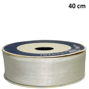 Rolo de Fita de Organza Prateado 40mm x 50m