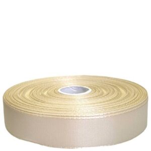 Rolo de fita de tecido tafetá cor pérola com 23mm de largura