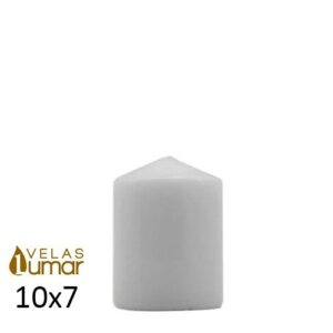 Vela decorativa branca 10x7cm com design simples