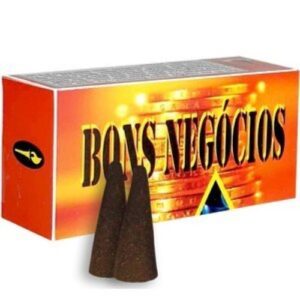 Defumador Cone Bons Negócios em caixa laranja