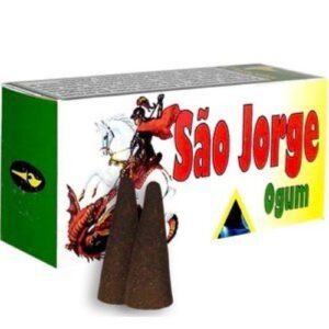 Defumador Cone São Jorge Ogum em caixa colorida