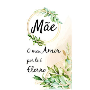 Etiqueta decorativa para velas com mensagem dedicada à Mãe