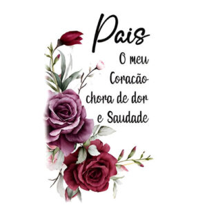 Etiqueta decorativa para velas com flores e mensagem dedicada aos pais