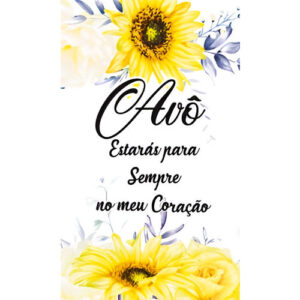 Etiqueta decorativa para velas com mensagem Avô e flores amarelas