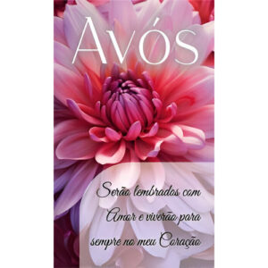 Etiqueta decorativa para velas com flor e texto dedicado aos avós