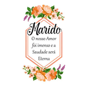 Etiqueta decorativa para velas com a palavra Marido e flores