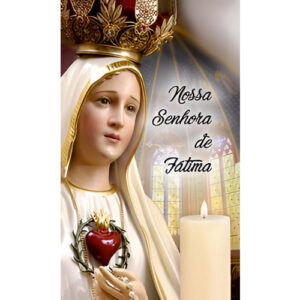 Etiqueta decorativa para velas com imagem de Nossa Senhora de Fátima
