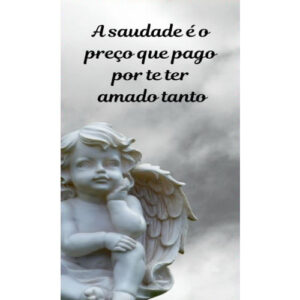 Etiqueta decorativa para velas com dedicatória e anjo