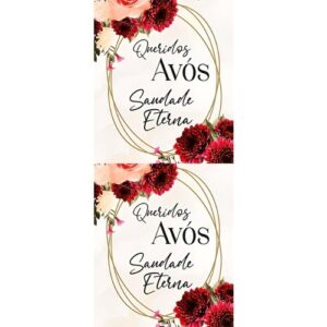 Etiqueta decorativa para velas com mensagem para avós e flores