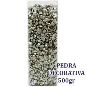 Pedras decorativas prateadas 500g para decoração