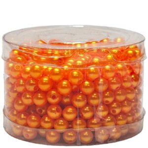 Pérola com Furo 8mm Laranja para Acessórios