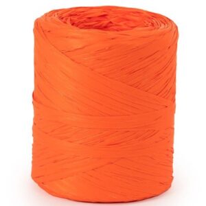 Rolo de Fita de Ráfia Laranja 15mm x 200m