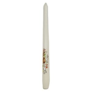 Vela cónica decorativa de 25cm com motivo, pack de 18 unidades