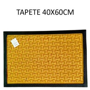 Tapete de entrada retangular tufado amarelo 40x60cm