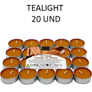 Velas Tealight Perfumadas de Canela, Pack de 20