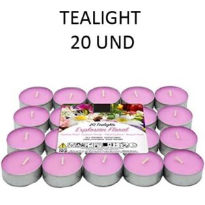 Velas Tealight Perfumadas Floral em pack de 20 unidades