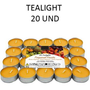 Velas Tealight Perfumadas Tropical em pack de 20