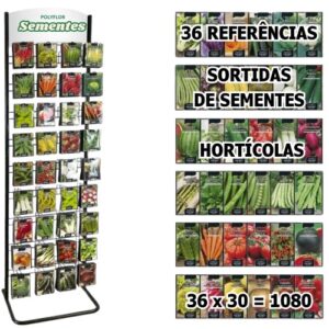 Expositor para Hortícolas com capacidade para 36x30 pacotes de sementes