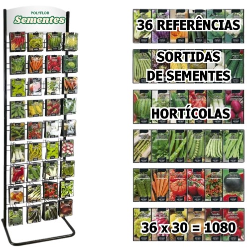 Expositor para Hortícolas com capacidade para 36x30 pacotes de sementes