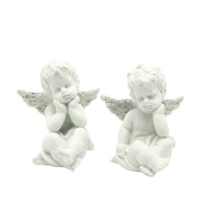 Anjos em resina de 8cm, decoração elegante
