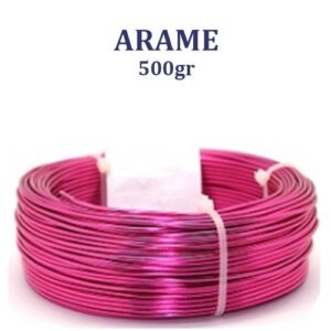 Rolo de arame de alumínio rosa 500g