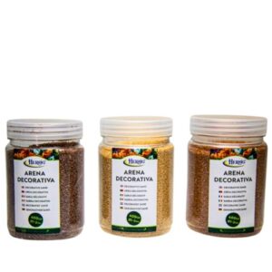 Potes de areia decorativa de cores sortidas, 400g