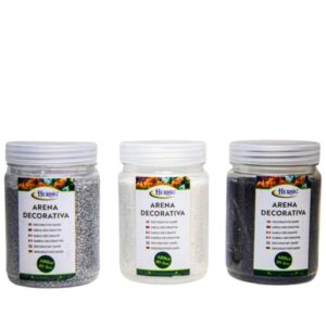 Areia Decorativa 1-2mm 400g em Prateado, Branco e Preto