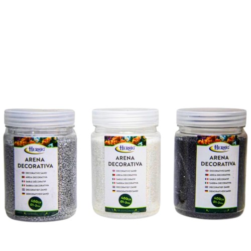 Areia Decorativa 1-2mm 400g em Prateado, Branco e Preto